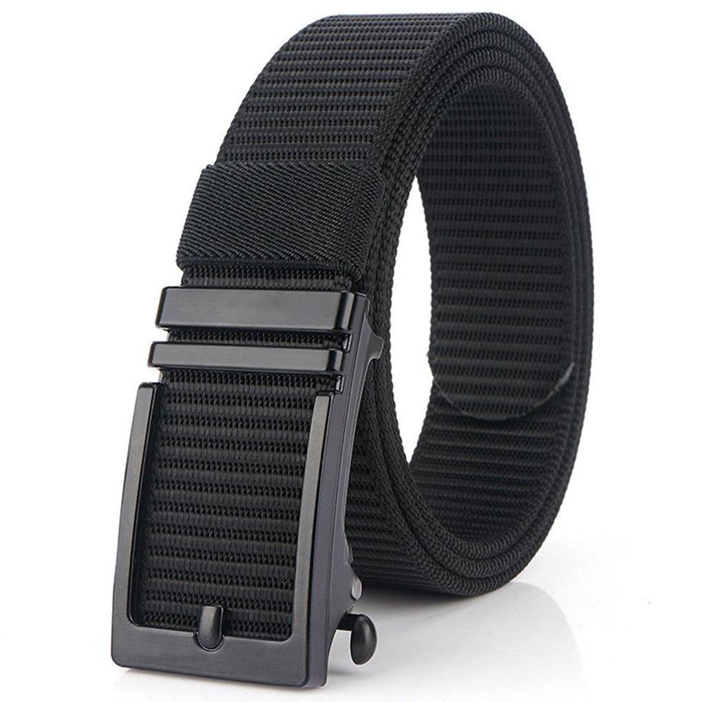 Thắt Lưng Nylon Màu Trơn Khóa Trượt Tự Động Lâu Trôi Thời Trang Cho Nam