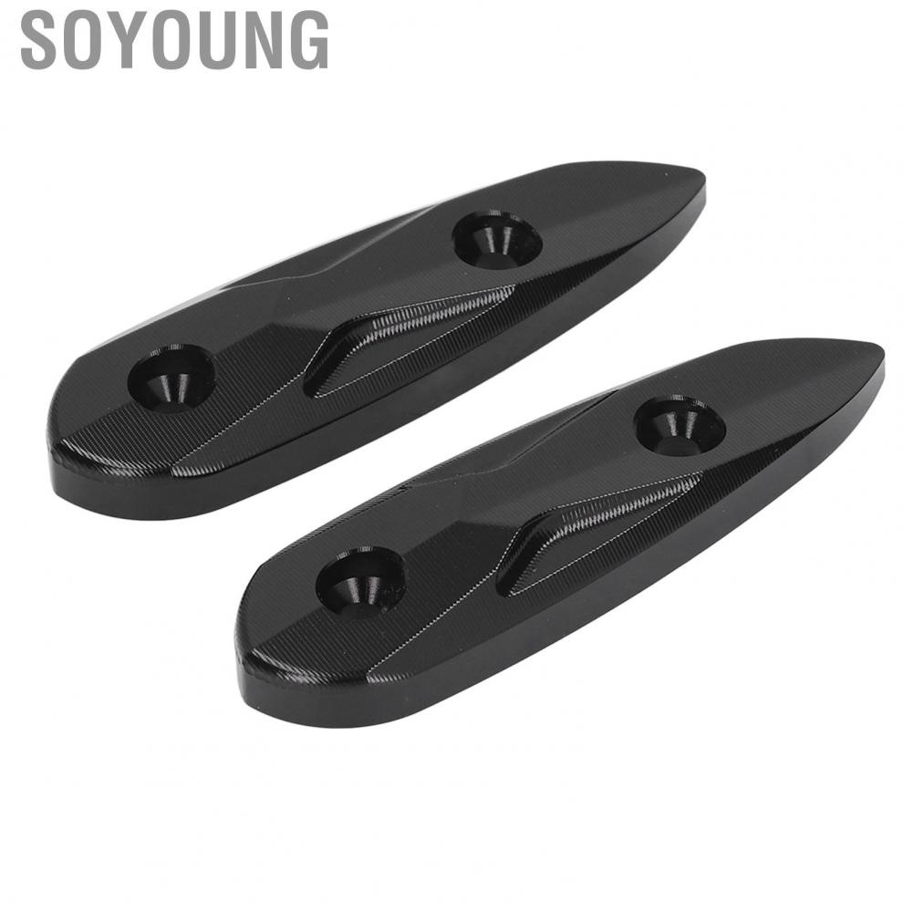 Soyoung Windscreen Hole Cover  105mm Aluminium Alloy Motorcycle Driven Mirror Black Easy To Install High Strength for Motorbike