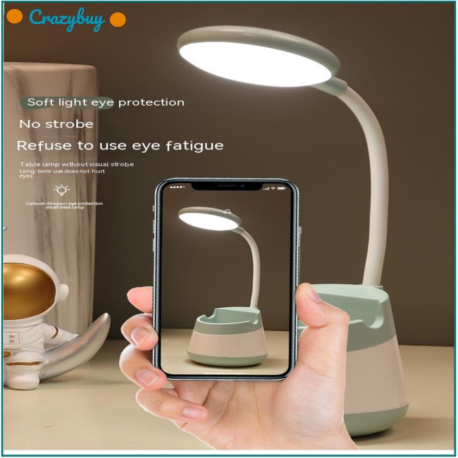 Cr Đèn Led Để Bàn 3 Trong 1 Tiết Kiệm Năng Lượng Có Ngăn Đựng Bút Và Sạc Usb