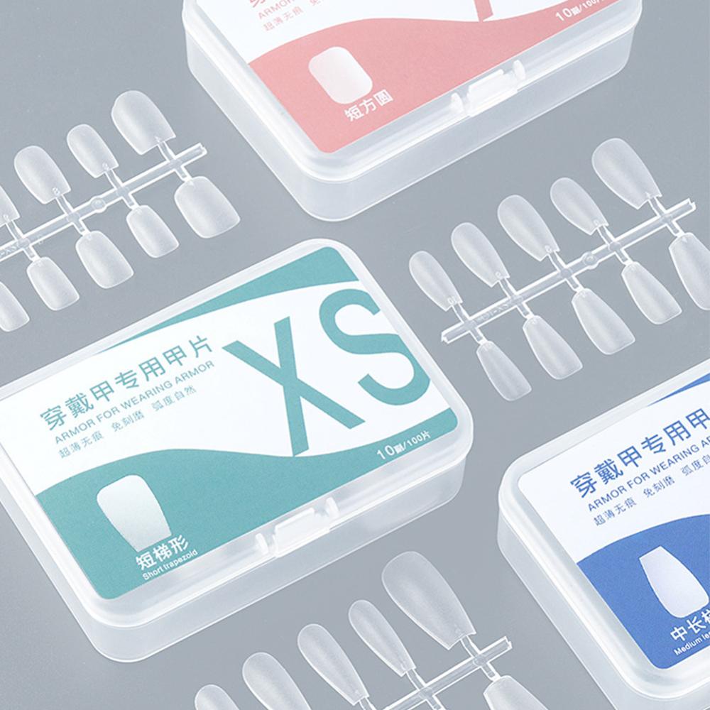 Hộp 100 Móng Tay Giả Siêu Mỏng Không Trầy Xước Có Thể Tháo Rời DGA1