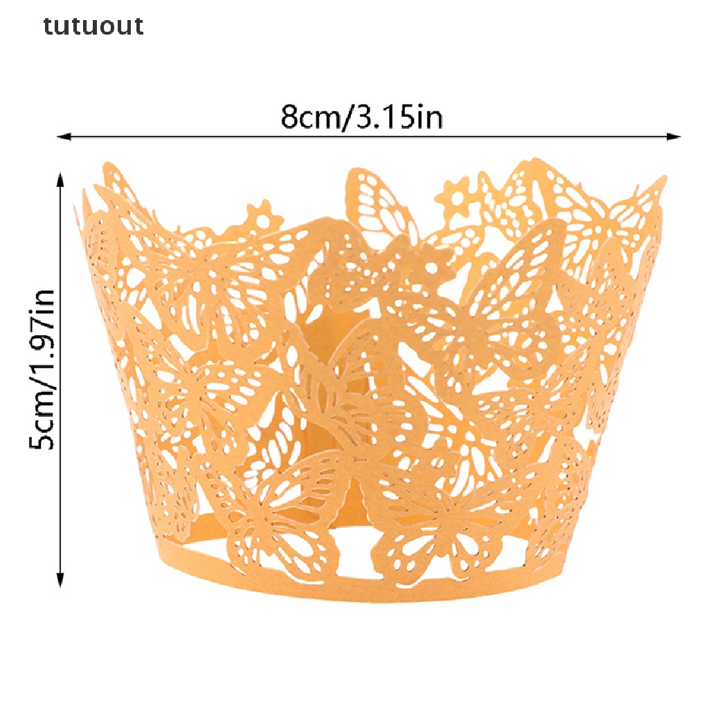 Bộ 10 Giấy Lót Bánh Cupcake Hình Bướm Xinh Xắn