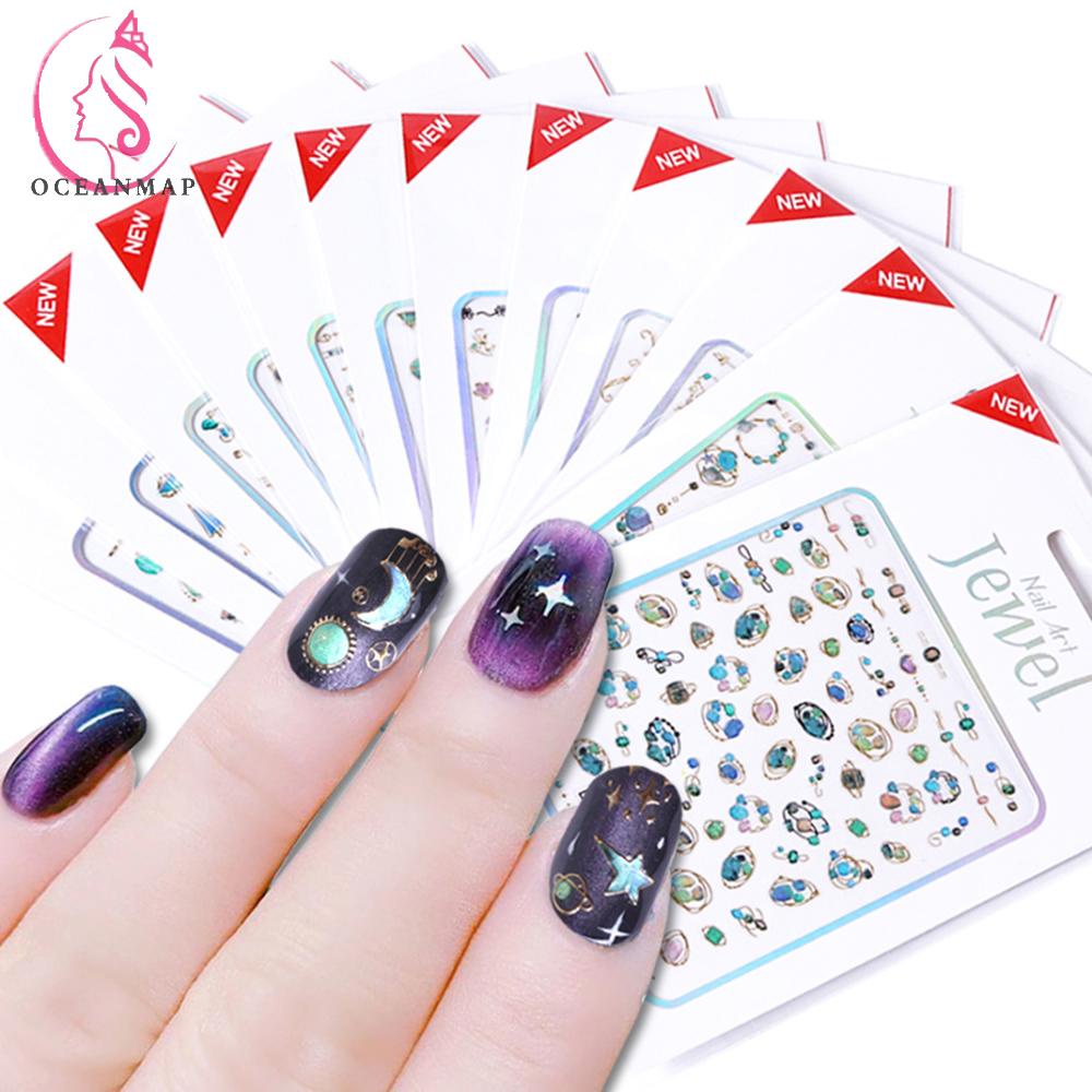 [Hàng mới về] Miếng dán trang trí móng tay họa tiết galaxy 3d lấp lánh
