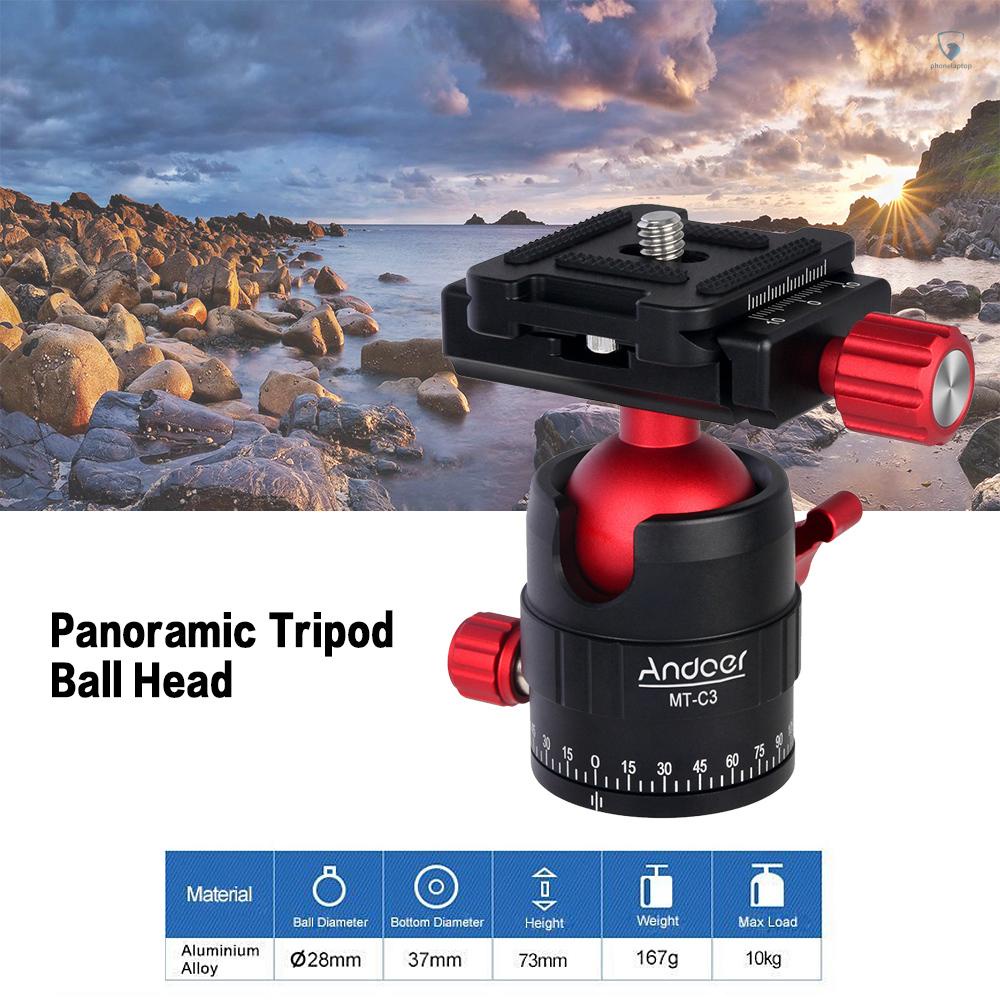 Đầu Chuyển Đổi Gậy Ba Chân Andoer MT-C3 Xoay 360 Độ° Đĩa Xoay Bằng Hợp Kim Nhôm Tháo Lắp Nhanh Tiện Dụng