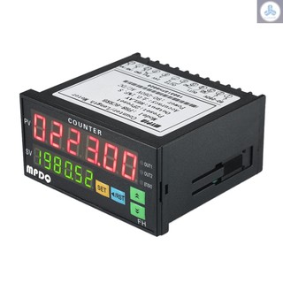 Multi-functional Dual Light-emitting Diode Display Digital Counter 90~265V AC/DC Length Meter with 2 Relay Output and Pulse PNP NPN
