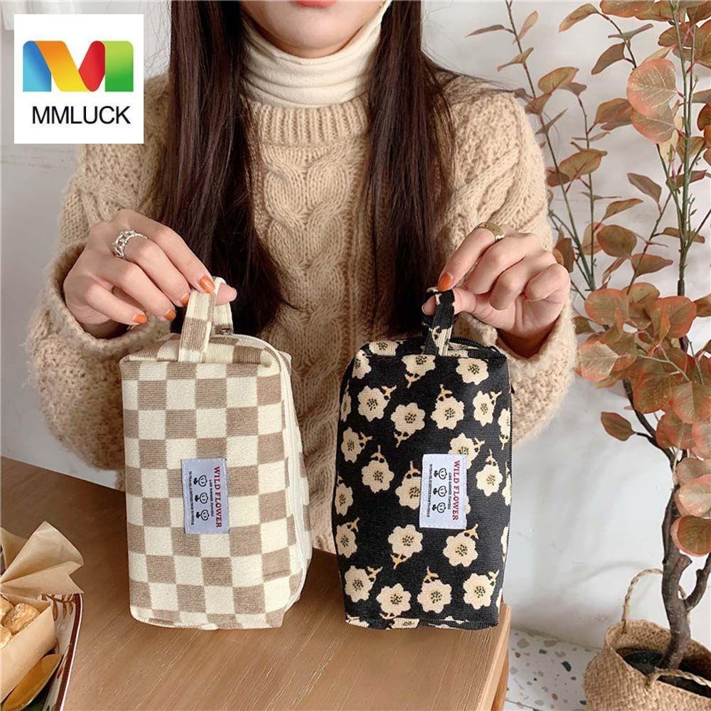 Túi đựng bút / mỹ phẩm MMULCK sức chứa lớn họa tiết hoa xinh xắn thời trang cho nữ