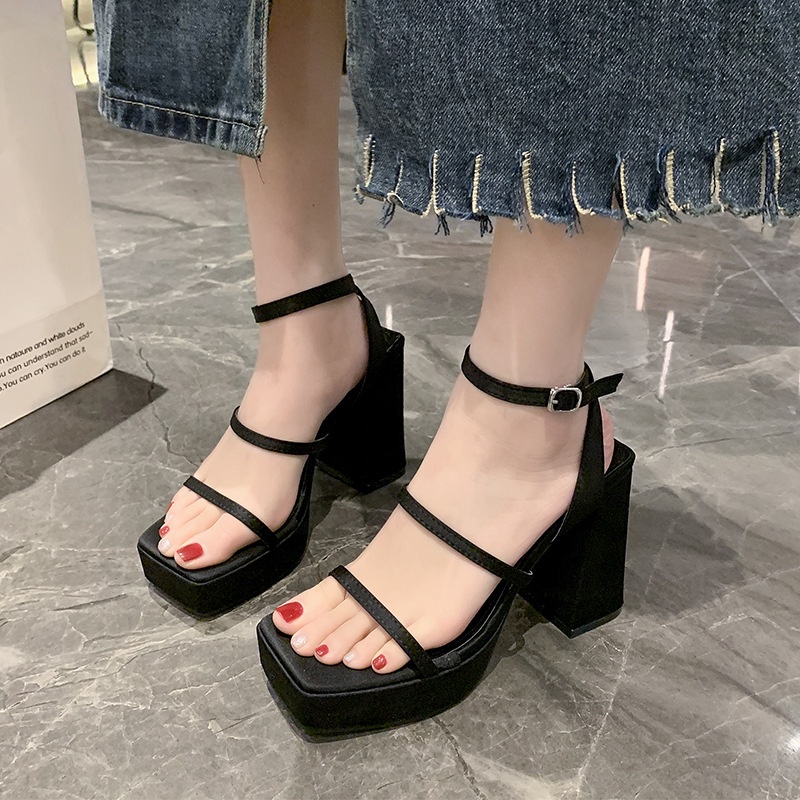 Giày búp bê Cao Gót Sandal Quai Ngang Thời Trang Mùa Hè 2023 Cho guốc Nữ dép cao gót nữ dày cao gót sục nữ dép thời trang mary jane