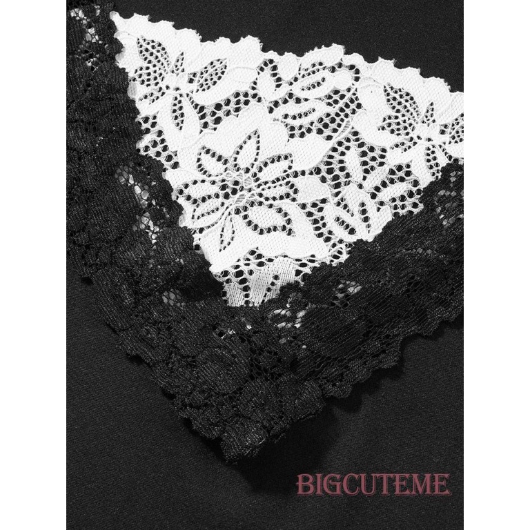 Áo Thun Tay Ngắn Giả 2 Mảnh Phối Ren Dáng Ôm Thời Trang Cho Nữ Đen