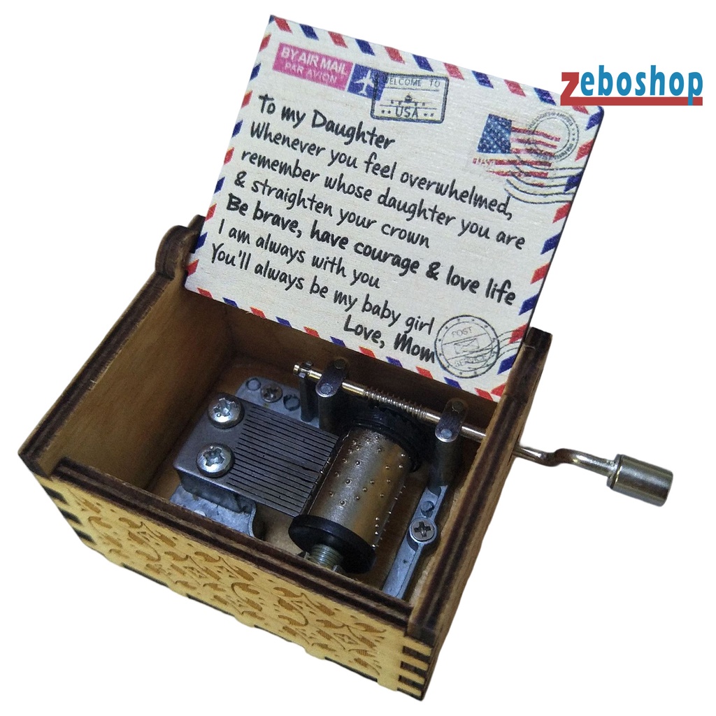 Hộp Nhạc [ZEBO] Bằng Gỗ Màu Sắc Vintage Dùng Trang Trí Nhà Cửa