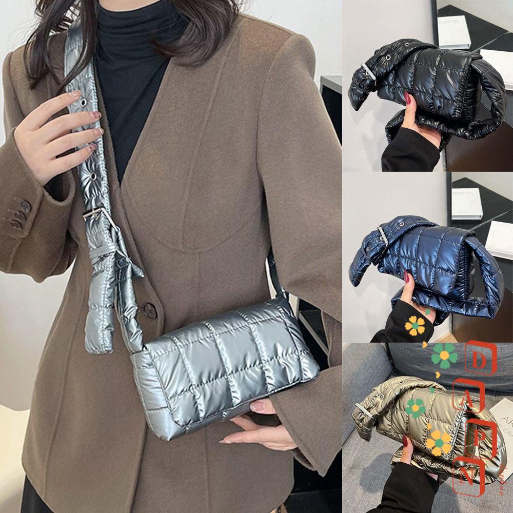 Túi Đeo Vai DAPHS Vải Cotton Họa Tiết Kẻ Sọc Thời Trang Mùa Đông Cho Nữ