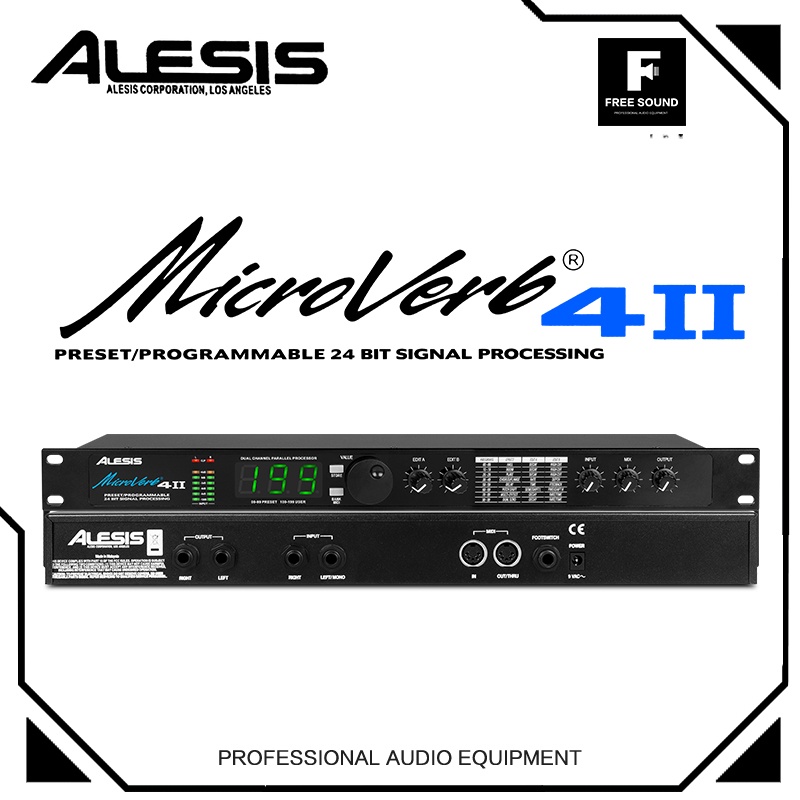 vang số Alesis Microvevb4 Ⅱ vang cơ có reverb 4 Thiết bị trộn đoạn cung cấp 100 ngưỡng và 100 chương trình người dùng