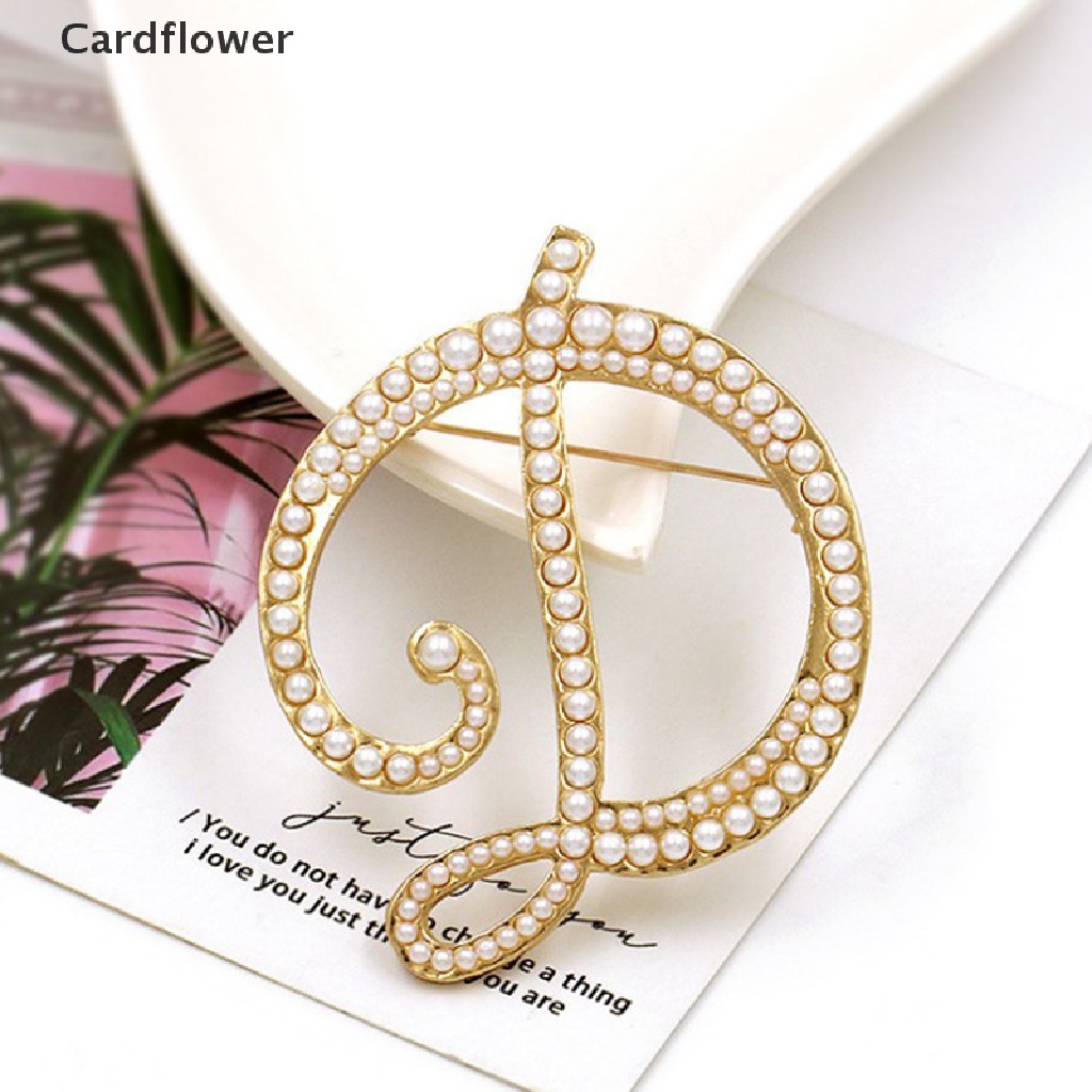 1 Ghim Cài Áo Hình Chữ Cái Đính Ngọc Trai Thanh Lịch