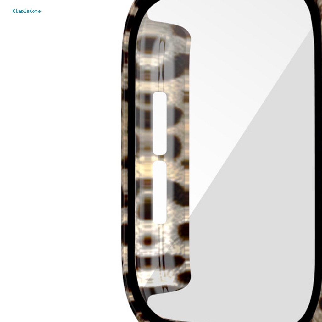 Ốp Bảo Vệ Mặt Đồng Hồ Thông Minh Bằng PC Chống Trầy Họa Tiết Da Báo Cho iWatch SE / 2 / 3 / 4 / 5 / 6