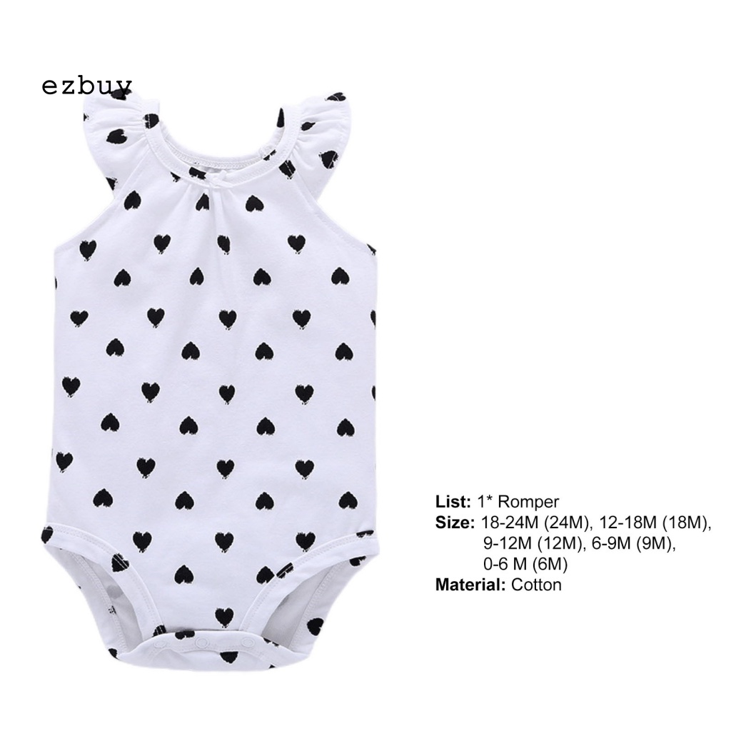 [EY] Áo Liền Quần Nhẹ Thoáng Khí Với Tay Áo Bay Trang Trí Dành Cho Gia Đình Trẻ Sơ Sinh