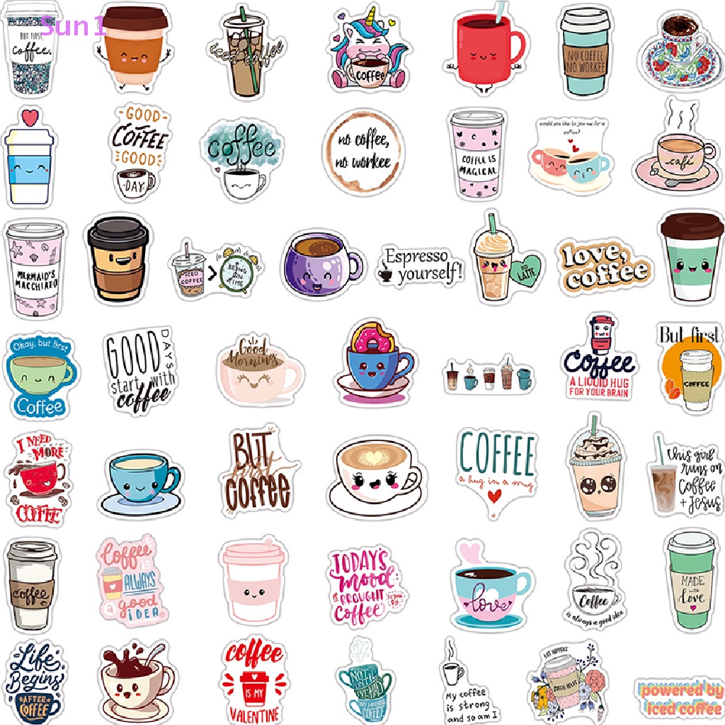 Sun1 &gt; 50 Nhãn Dán PVC Hình Đồ Uống Mùa Hè Có Mùi Hương Sáng Tạo