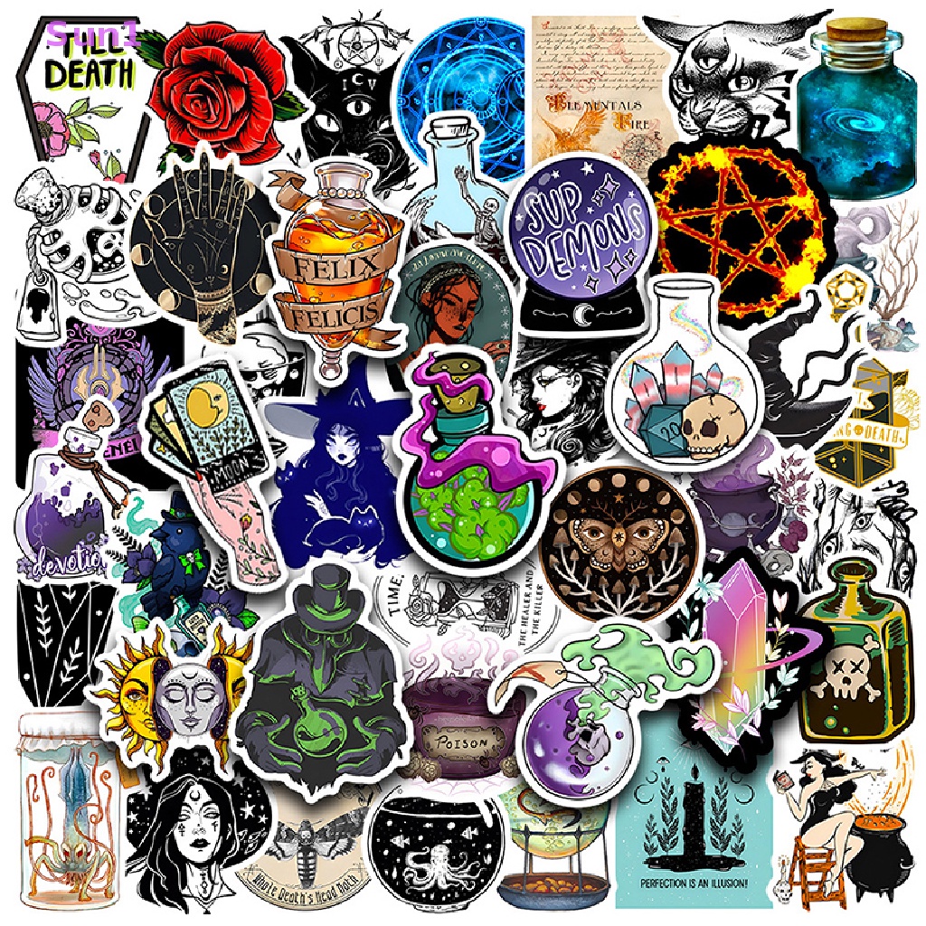 Sun1 &gt; 50 Nhãn Dán Hoạt Hình Graffiti Trang Trí Xe Hơi Laptop Đồ Chơi Chống Nước Cho Trẻ Em