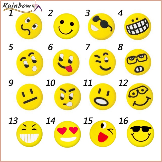 Set 5 Phụ Kiện Giảm Chấn Cho Vợt Tennis Bằng Silicon Mềm Họa Tiết Hoạt Hình Vui Nhộn