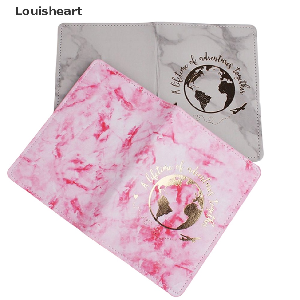 Ví Da Pu Họa Tiết Cẩm Thạch Đựng Hộ Chiếu Và Thẻ Tín Dụng Thương Hiệu Louisheart Dành Cho Nam Và Nữ TFG