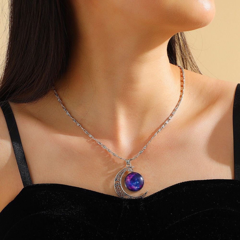 Vòng cổ Mặt Hình Ngôi Sao Mặt Trăng Đính Đá Pha Lê Thời Trang Cho Nam Và Nữ