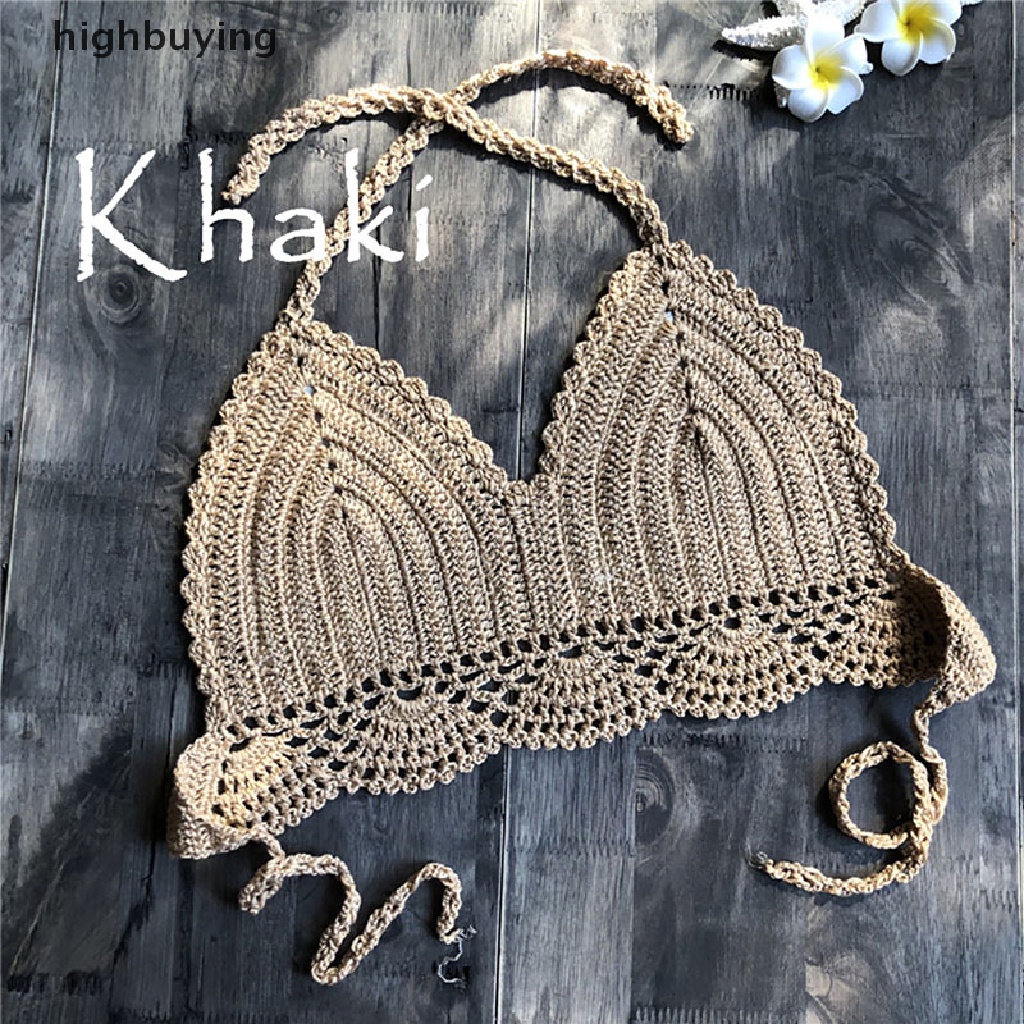 Áo Lót Croptop Dệt Kim Phong Cách Boho Quyến Rũ Cho Nữ