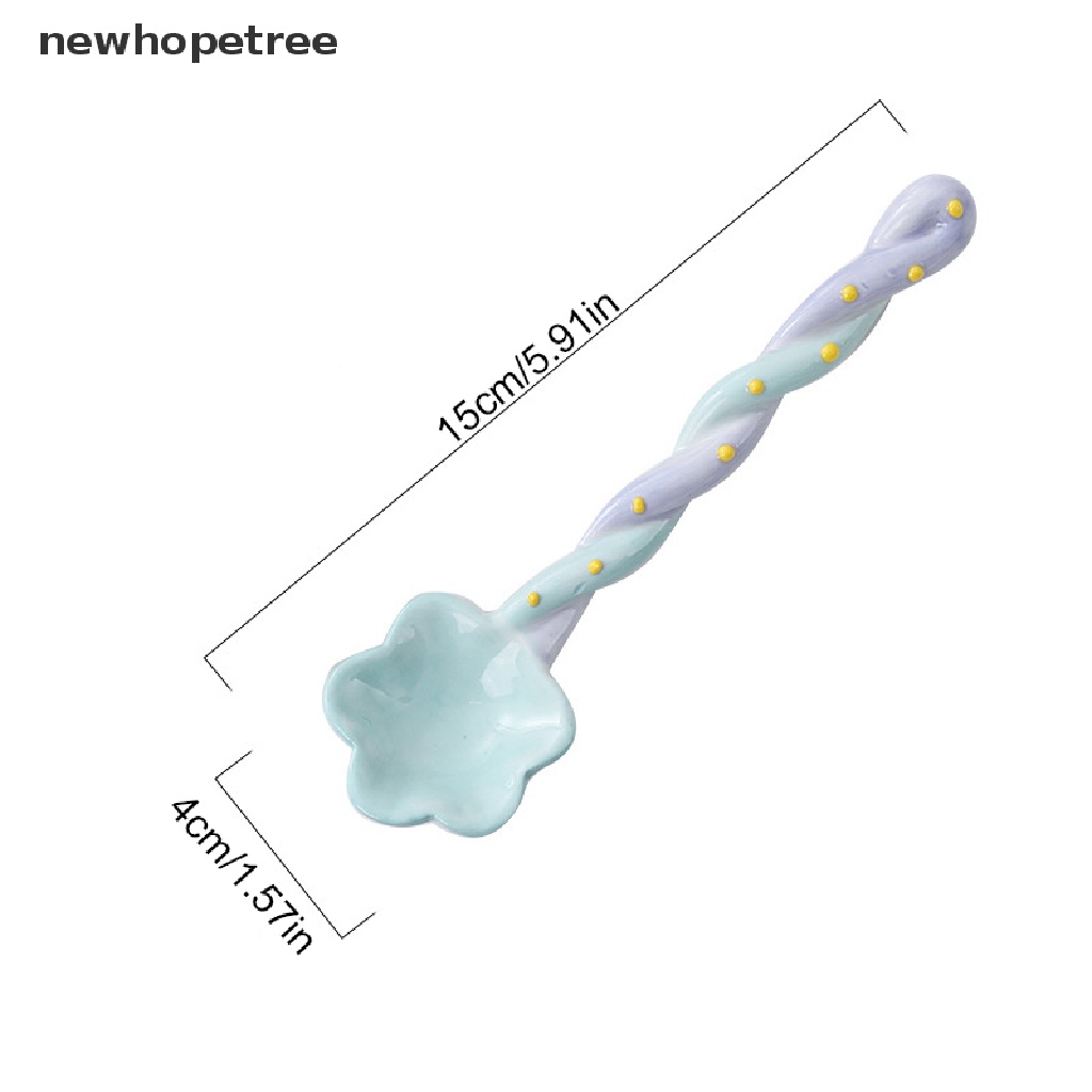 1 Muỗng Sứ Cán Dài Vẽ Hình Cây Kem Dễ Thương