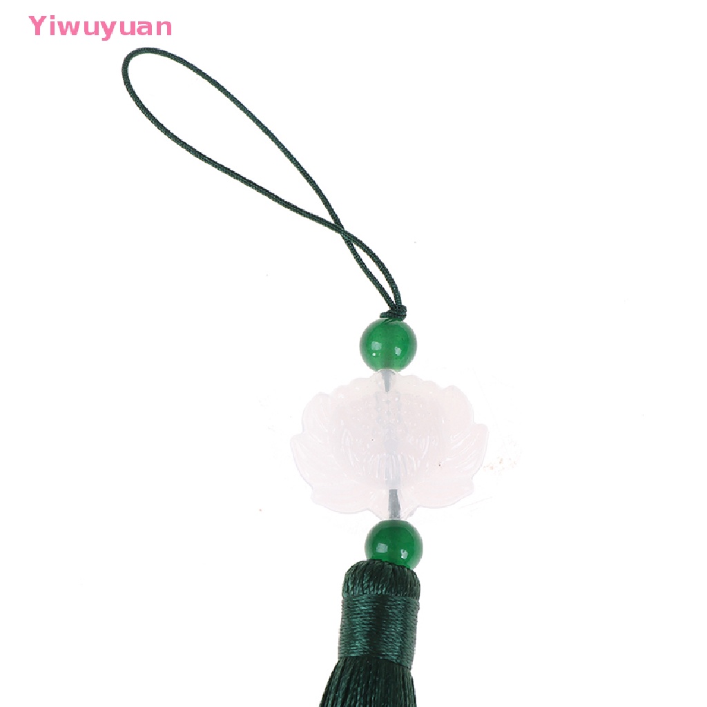<Yiwuyuan> Chinese Retro White Jade Lotus Tassel Fringe DIY Alloy Craft Tassel Accessories New