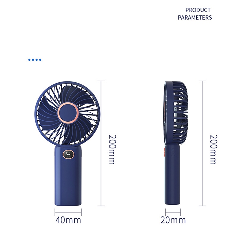 TBTIC Quạt Mini Cầm Tay Sạc USB 10000mAh Kèm Giá Đỡ Điện Thoại Tiện Dụng