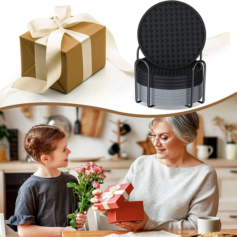 Bộ 10 Đế Lót Ly Bằng Silicone Chịu Nhiệt Chống Trượt Tiện Dụng