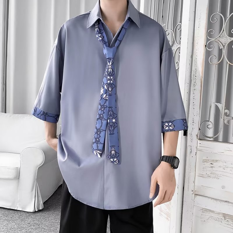 Áo Sơ Mi Nam Tay Ngắn Phong Cách Đường Phố Cá Tính