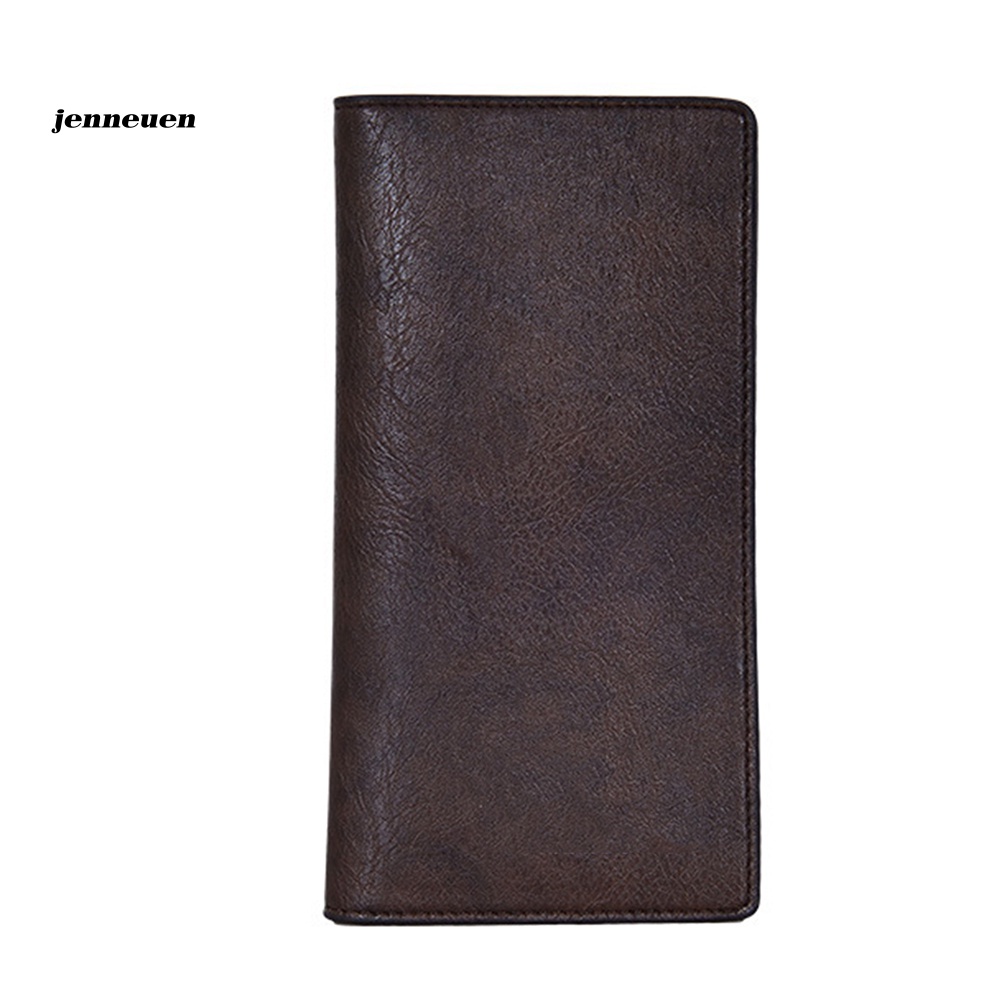 Ví Da Dáng Dài Màu Trơn Thời Trang Cho Nam