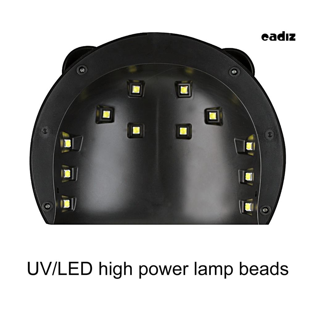 1 Bộ Máy Sấy Móng Tay 3 Bánh Răng 36W 12 Bóng Đèn Mini Hình Gấu Trúc Màu Đen Dành Cho Nữ