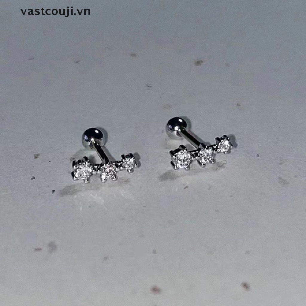 1 Đôi Bông Tai Đính Đá Zircon Thời Trang Cho Nữ