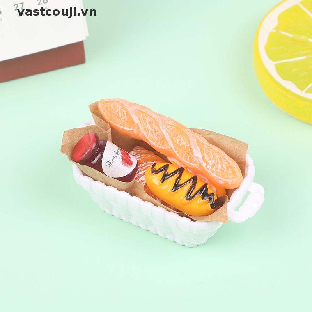 Giỏ Bánh Mì Mô Phỏng VASTJI Tỷ Lệ 1 / 12 Dành Cho Nhà Búp Bê