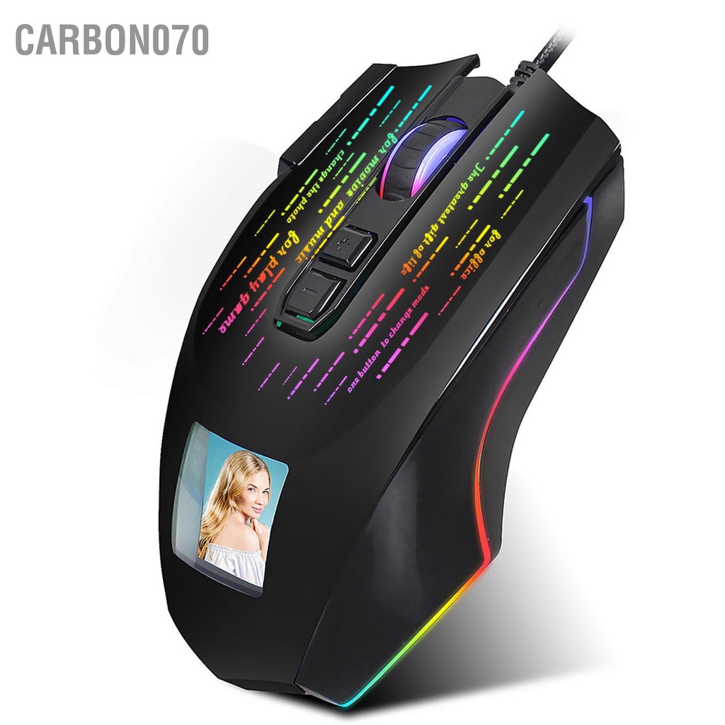 Carbon070 Chuột chơi game HXSJ Màn hình hiển thị Trình điều khiển đa ngôn ngữ Macro Cài đặt ảnh được cá nhân hóa J500