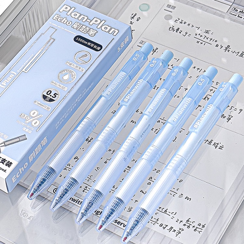 Đĩa Cdaily Cdaily Chất Lượng|Set 5 Bút Bi Mực Đen Ngòi 0.5mm Nhanh Khô Cho Học Sinh