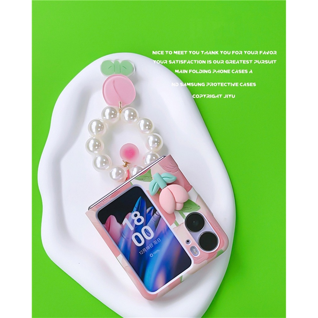 Ốp Điện Thoại Nắp Lật Màu Trơn Gắn Hoa Tulip 3D Cho OPPO Find N2 Flip findn2 Flip Find N2