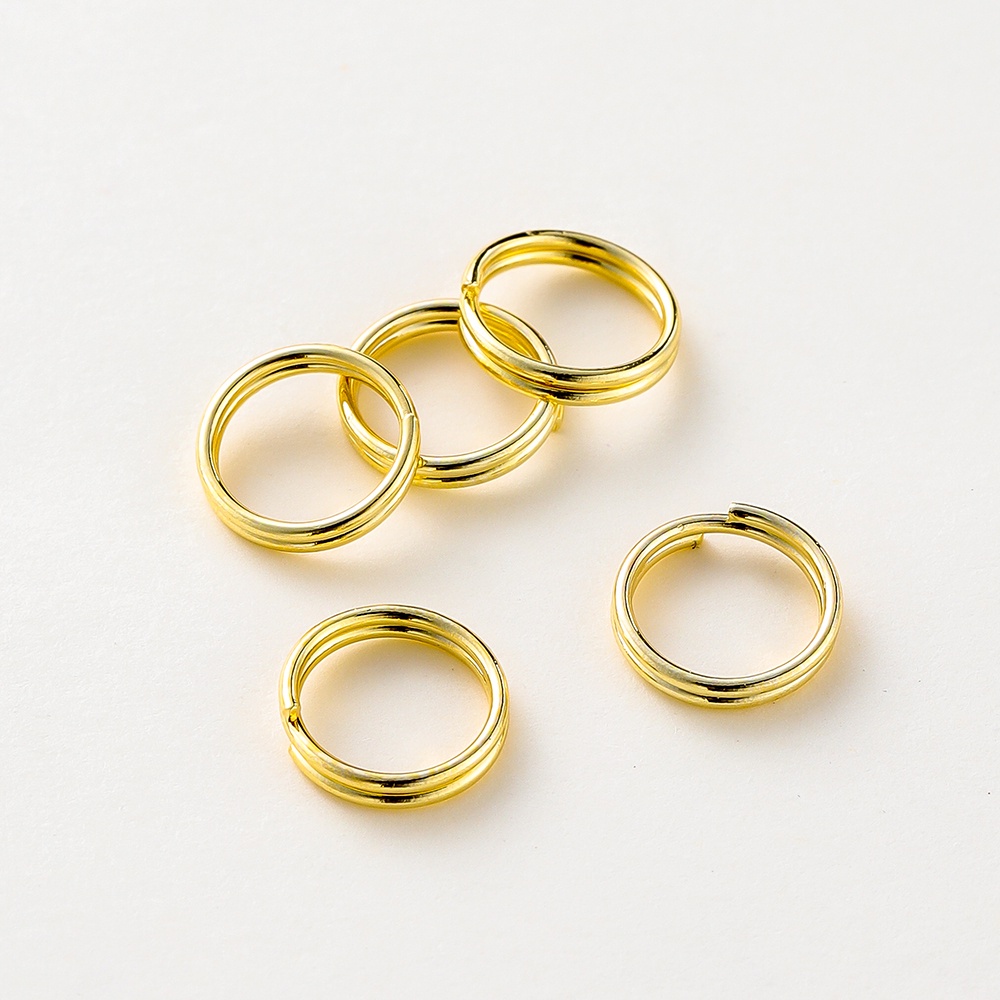 Set 50 Vòng Nối Hai Vòng Tròn Màu Vàng Thật Không Phai Màu Kích Thước 4-8mm18K Dùng Làm Trang Sức