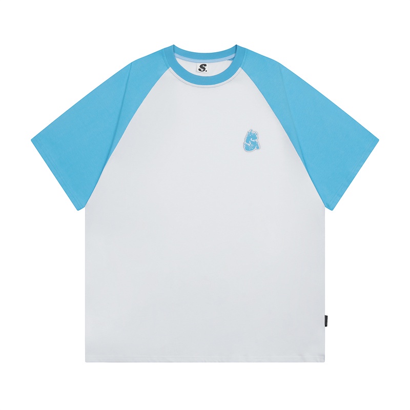 Sta & - Áo Thun cotton Tay Ngắn Cổ Tròn Thêu Hình Ngôi Sao Màu Trắng Đen Cơ Bản Thời Trang Xuân Hè Cho Nam Và Nữ