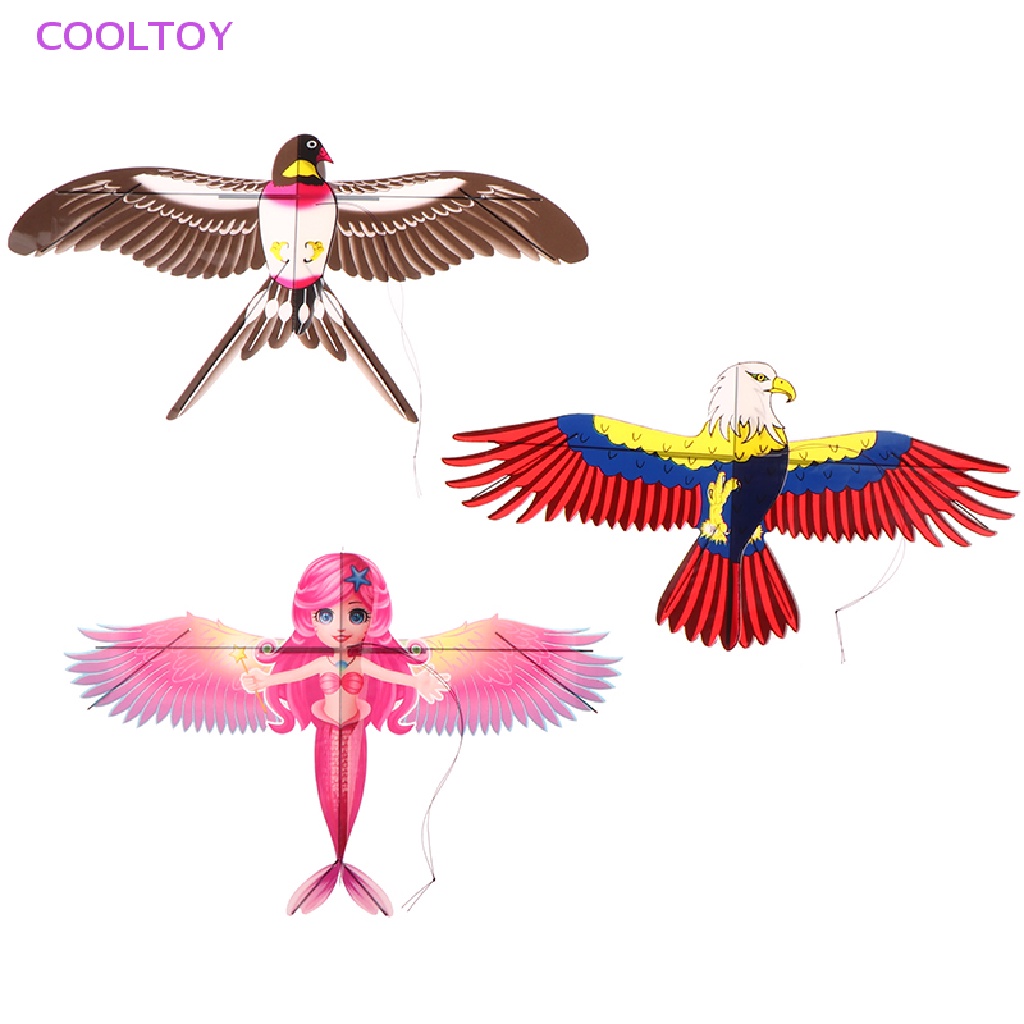 Diều Đồ Chơi Mini Bằng Nhựa Họa Tiết Hoạt Hình + Phanh Tay 40cm Cho Trẻ Em