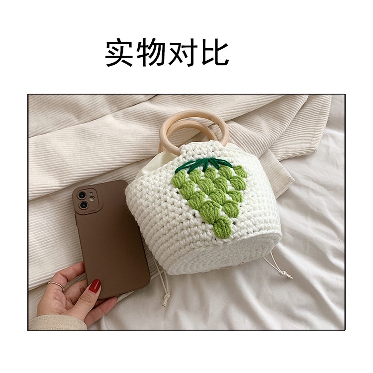 Túi Xách Đan Len Họa Tiết Hoa Tulip Mẫu Mới 2023 Thời Trang Mùa Hè Cho Nữ