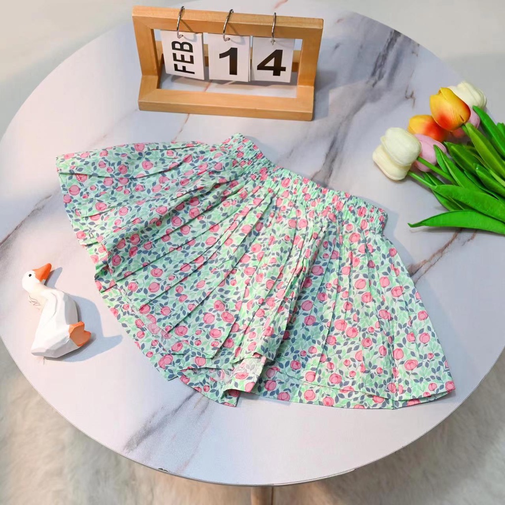 90-140cm Hoa Culottes Bé Gái Váy Mùa Hè Phong Cách Mới Thời Trang Phiên Bản Hàn Quốc Trẻ Em Bé Quần Nóng Quần Ngoài Ngọt Ngào