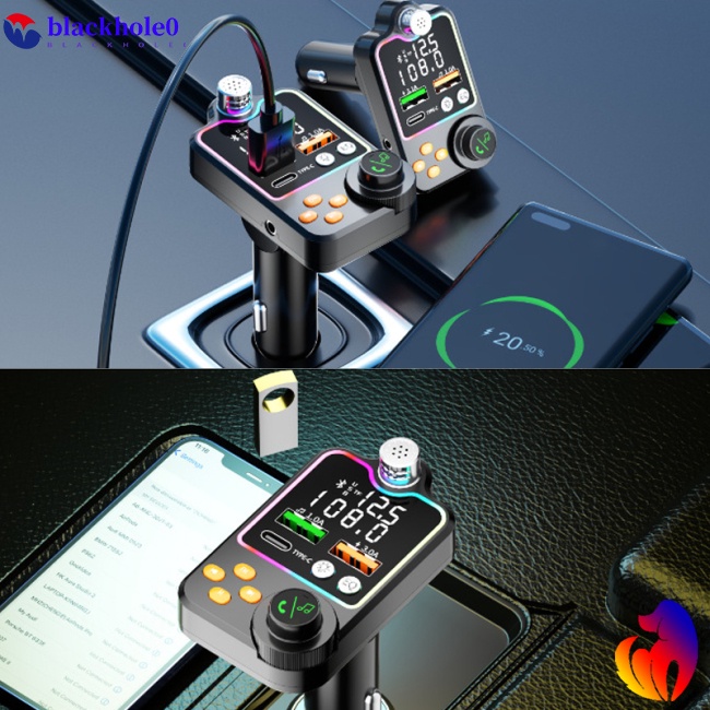 Bộ Sạc Usb Kép Bluetooth 5.0 Không Dây Q15 Kiêm Đài Fm Rảnh Tay Cho Xe Hơi