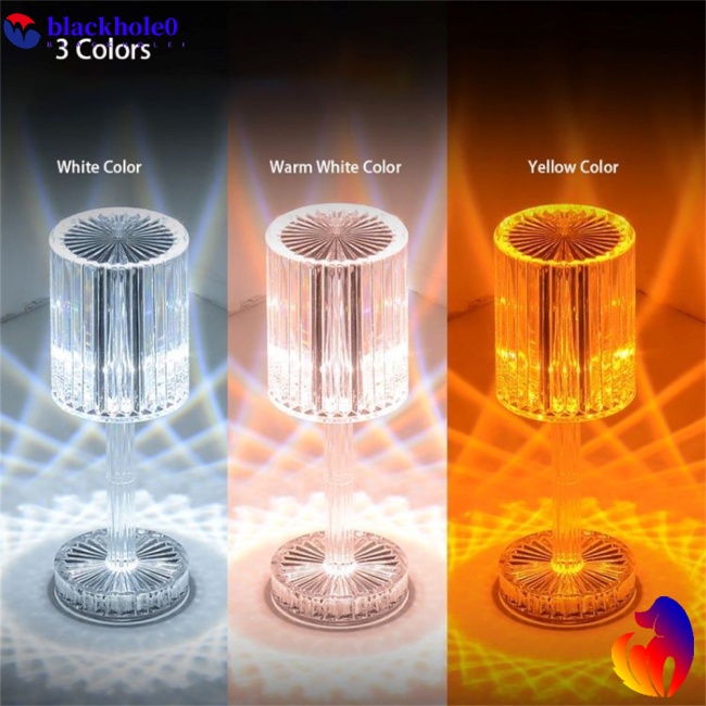 Bộ Đèn Ngủ Pha Lê Rgb Cảm Ứng Điều Khiển Màu Sắc Lãng Mạn Có Thể Sạc Lại Bằng