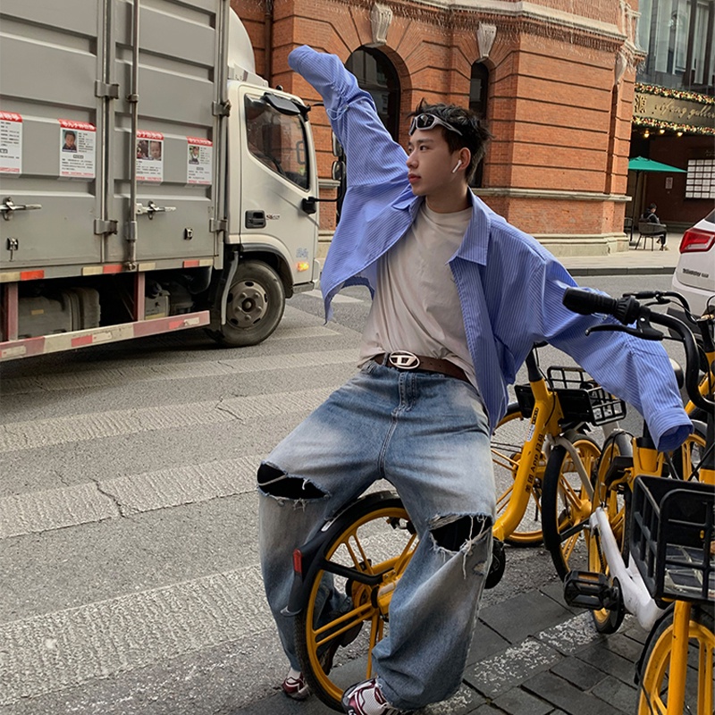 Áo Thun Tay Dài Cổ Tròn Thời Trang Harajuku Nhật Bản Mới