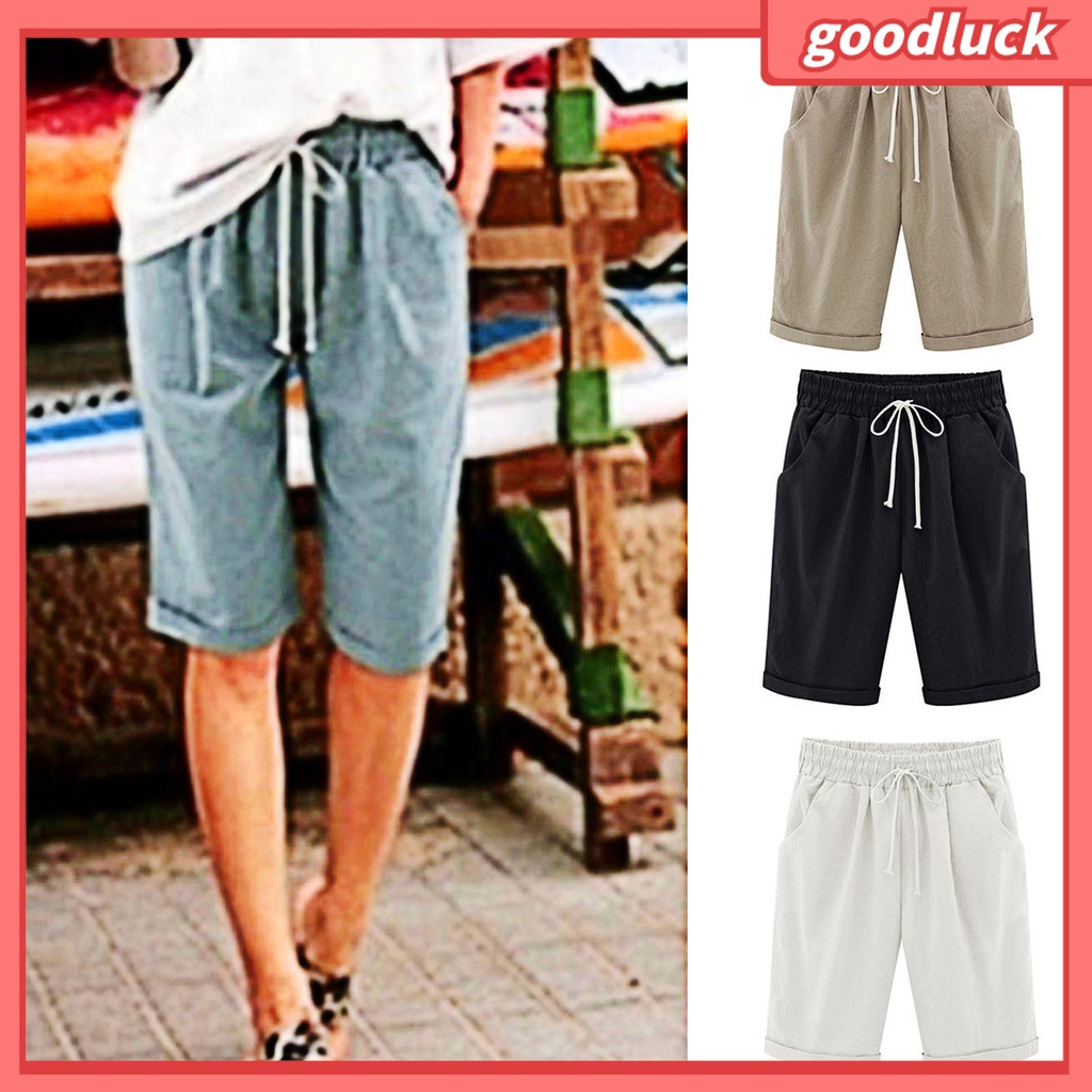 Quần Đùi Thể Thao Dáng Rộng Có Túi Màu Trơn Dành Cho Nữ