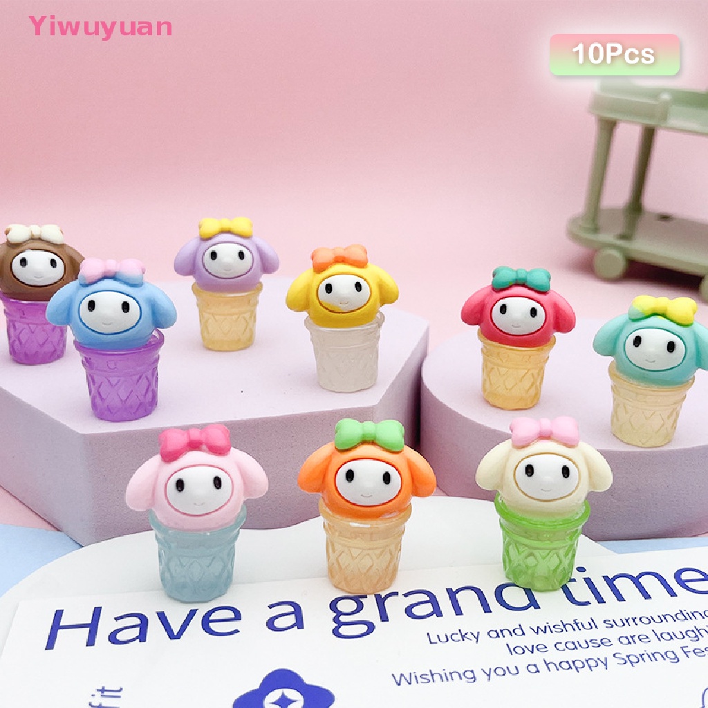 < Yiwuyuan > Set 10 Phụ Kiện Trang Sức Điện Thoại Di Động Hình Que Kem Sanrio Dạ Quang Diy Mới