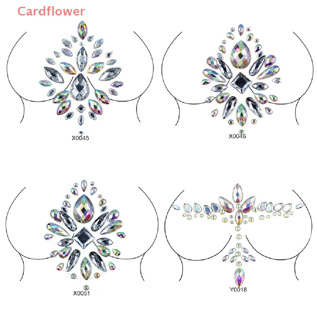 Miếng Dán Ngực Tự Dính Bằng Acrylic Pha Lê Nhiều Màu Gợi Cảm Mới