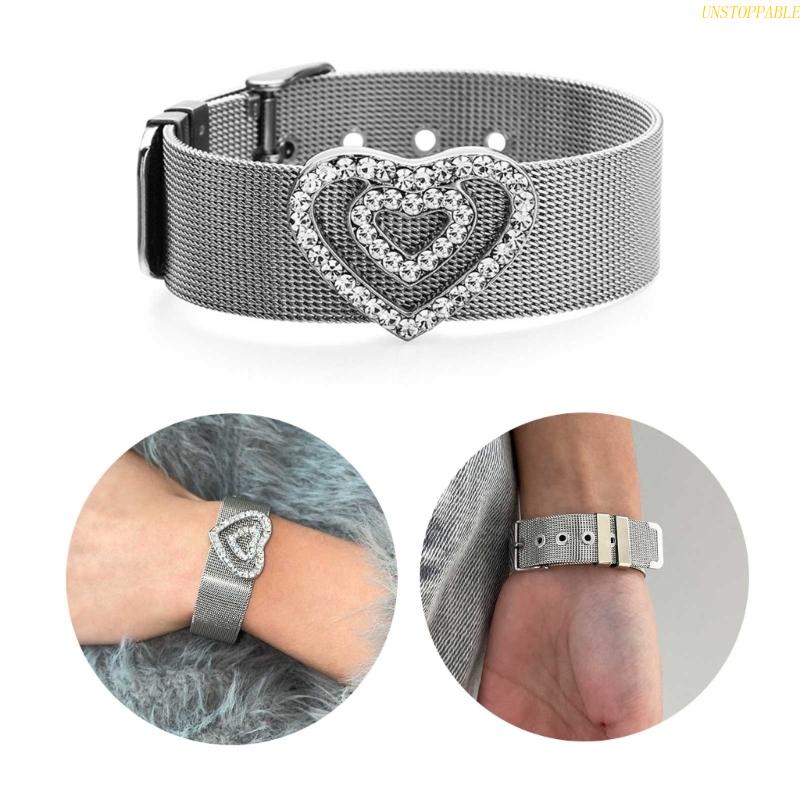 Dây Chuyền Inox Chống Thấm Nước Mặt Hình Trái Tim Đính Đá Kim Cương Giả Thời Trang Cho Nữ