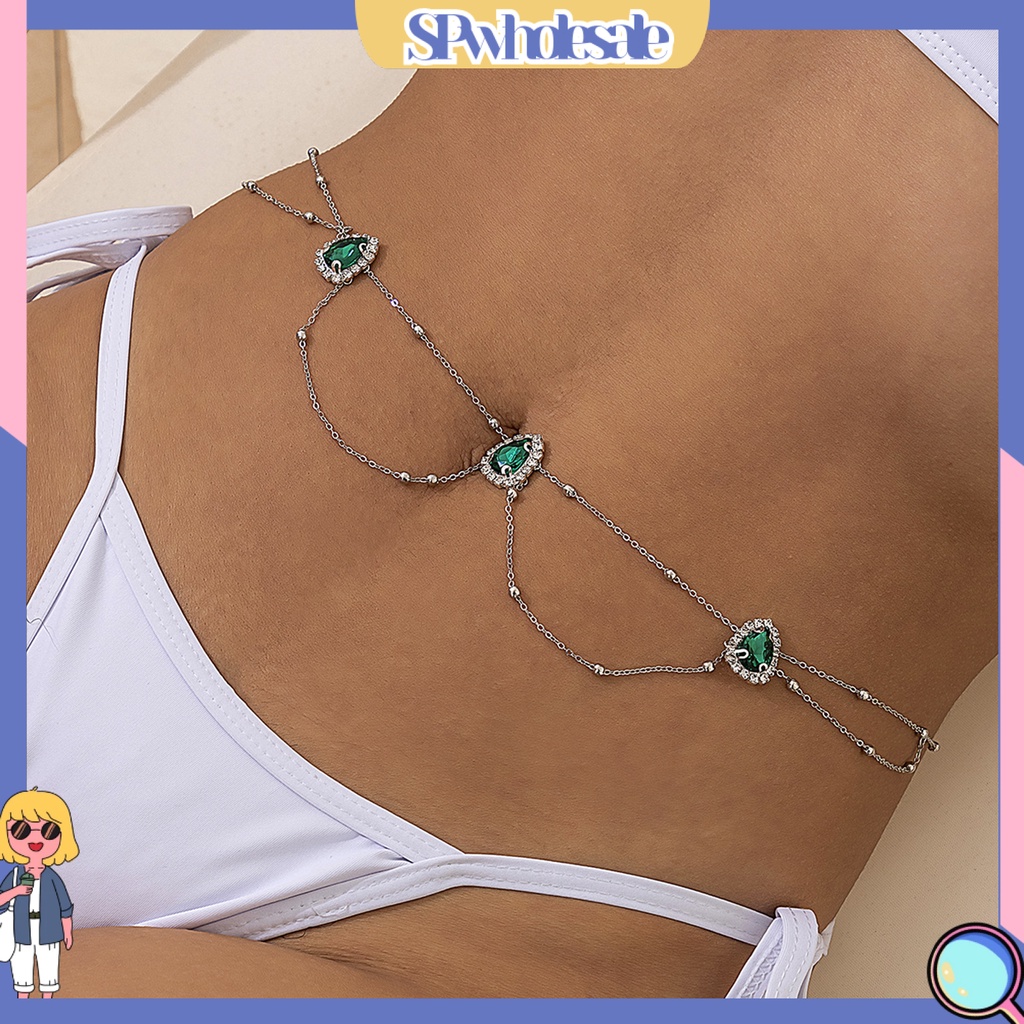 &lt;SPwholesale&gt; 1 Bộ Dây Đeo Hông Đính Đá Hình Giọt Nước Trang Trí Thời Trang