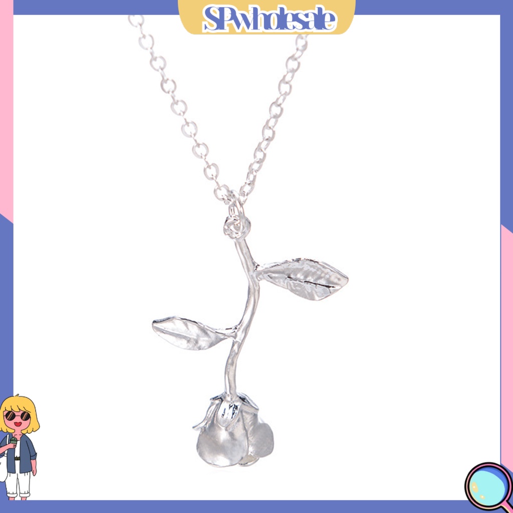 &lt;SPwholesale&gt; Vòng cổ Mặt Hoa Hồng Thanh Lịch Cho Nữ