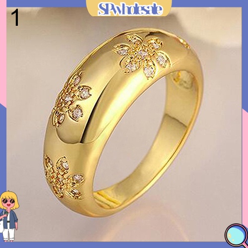 &lt;SPwholesale&gt; Nhẫn Mạ Vàng 9K Đính Đá Zircon Sang Trọng